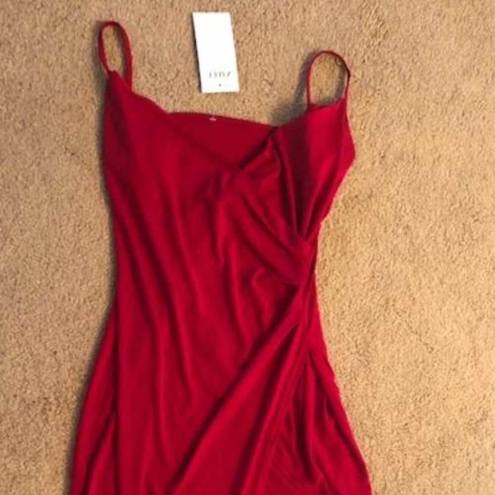 red  wrap dress